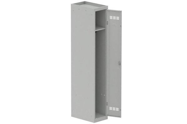 [Pas de famille] - [Pas de sous famille] - Vestiaire industrie propre 1 porte (fermeture cadenas) H180xL30xP50cm coffre gris clair/ porte(s) gris clair
