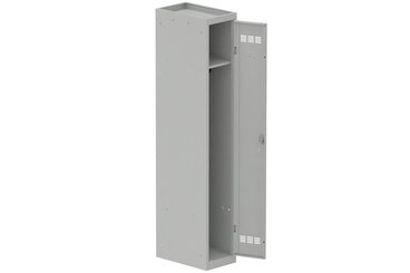 [Pas de famille] - [Pas de sous famille] - Vestiaire industrie propre 1 porte (fermeture cadenas) H180xL30xP50cm coffre gris clair/ porte(s) gris clair