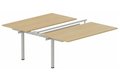 K3 - Bench suivant 2 Plateaux coulissants 160x80 (encombrement P165xL160cm) -Finitions : PLATEAUX: CHENE (CE) / PIETEMENTS: ALUMINIUM (AL)