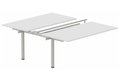 K3 Bench suivant 2 plateaux coulissants 180x80cm encombrement 180x165cm blanc/aluminium - sur délai