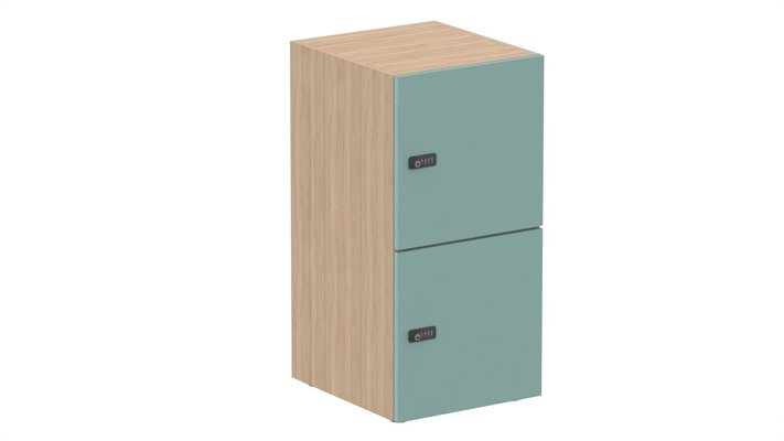 CASIERS - 2 cases - Meuble à cases H.92xL.45xP.50cm - 2 cases H43cm. portes pleine. serrure à code