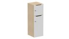 Meuble à cases H.137xL.45xP.50cm - 2 cases : 1 x H86cm (en bas) + 1 x H43cm- portes avec découpe en partie haute. serrure à clé