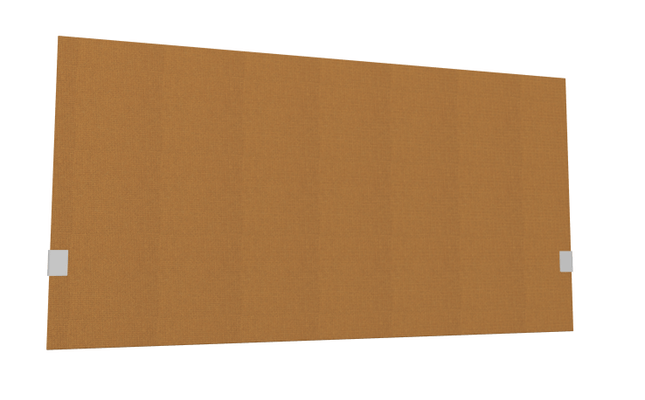 PANNEAUX ECRANS POUR BUREAU DROIT SOLO - Pour bureaux largeur 140 cm - SECRET Panneau-écran acoustique H74cm pour poste solo L.140cm. 2 faces tissu STEP coloris jaune. pinces de fixation réglables en hauteur coloris aluminium