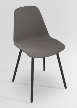 CHAISES ET TABOURETS - Pour tables standards, ht 75 cm, piétement 4 pieds - PETALE Chaise L.44xP.53.5xH.80.5cm-hauteur assise 47cm
