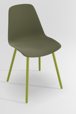 CHAISES ET TABOURETS - Pour tables standards, ht 75 cm, piétement 4 pieds - PETALE Chaise L.44xP.53.5xH.80.5cm-hauteur assise 47cm