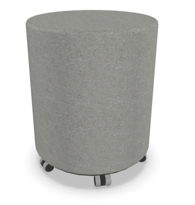 FAUTEUILS/POUFS - Poufs - Tam-Tam Pouf rond diamètre 40 cm avec base en mélaminé noire avec roulettes finition synergy gris
