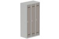 Vestiaire industrie propre 3 portes (serrure 2 clés) H180xL90xP50cm coffre gris clair/ porte(s) basalte