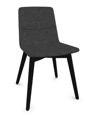 FAUTEUILS/POUFS - 4 pieds bois - MELODY chaise 4 pieds bois frêne teinté noir