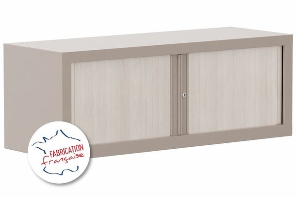 [Pas de famille] - [Pas de sous famille] - Armoire rehausse H44xL120cm coffre basalte/rideaux acacia