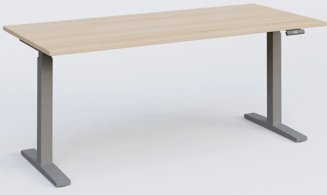 [Pas de famille] - [Pas de sous famille] - K_PRO2 Poste solo RH 70-120 cm . Plateau 200*80 épaisseur 25mm. coloris hêtre, pieds aluminium