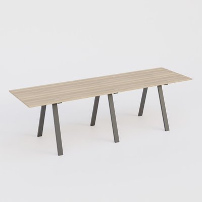[Pas de famille] - [Pas de sous famille] - Table Keops Métal 400x120 cm de profondeur et hauteur 109 cm . Plateau épaisseur 25mm.