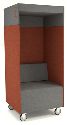 ALCOVE ACOUSTIQUE - Phones Boxes - Phonebox acoustique permet de passer les appels sans gêner les autres, coloris gris foncé et orange  