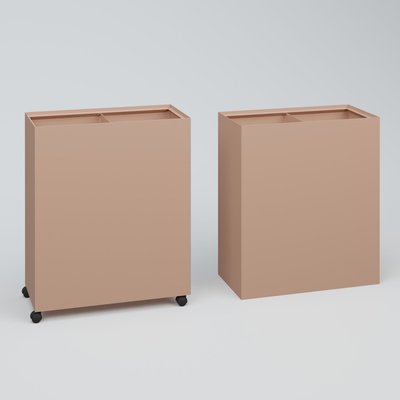 ACCESSOIRES - ACCESSOIRES  - Poubelle 2 Modules HT 75 cm la HT 60 cm Prof. 30 cm avec roulettes . Coffre Rose