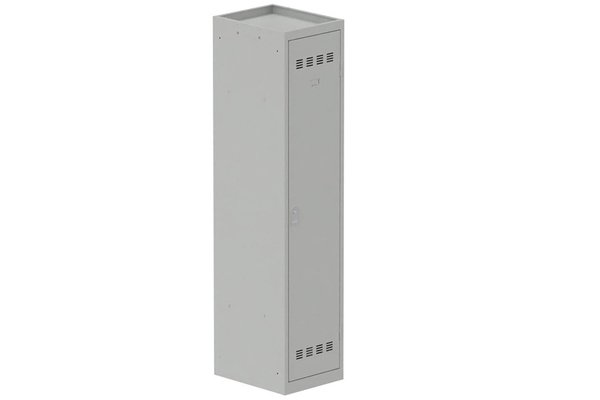[Pas de famille] - [Pas de sous famille] - Vestiaire industrie salissante 1 porte (serrure 2 clés) H180xL40xP50cm coffre gris clair/ porte(s) gris clair