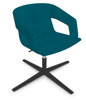 FAUTEUILS/POUFS - Piétement étoile alu poli - Melody - Fauteuil Pietement étoile Alu poli noir (A). Tissu Int Step (L02) - Tissu Ext Step (L02)
