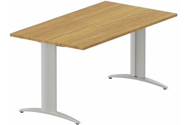 TABLES COMPOSABLES - Module départ - Module départ L120xP80cm pour table composable pied "i", Plateau : Noyer / Piétements : Aluminium