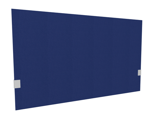 PANNEAUX ECRANS POUR BUREAU DROIT SOLO - Pour bureaux largeur 120 cm - SECRET Panneau-écran acoustique H74cm pour poste solo L.120cm. 2 faces tissu STEP coloris bleu. pinces de fixation réglables en hauteur coloris aluminium