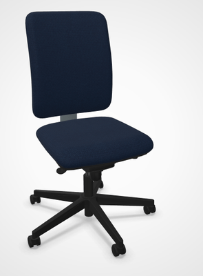 OPERATIVE - Dossier tissu - LUDO siège opérative synchrone réglable en profondeur, tissu STEP coloris bleu foncé, structure nylon noir