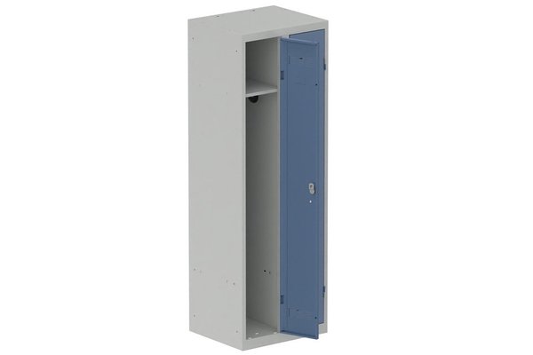 [Pas de famille] - [Pas de sous famille] - Vestiaire industrie propre 2 portes (serrure 2 clés) H180xL60xP50cm coffre gris clair/ porte(s) bleu