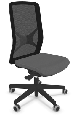 [Pas de famille] - [Pas de sous famille] - Siège EOLE synchrone soutien lombaire RH-Assise réglable en profondeur-Pied, cadre polypro du dossier et résille Noir, Assise Tissu GRIS L13
