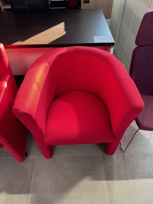 DESTOCKAGE - Sièges & Fauteuils - Chauffeuse club en tissu rouge
