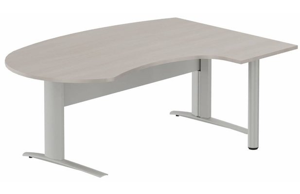 Gamme K1 - Plans compacts - K1 VDF métal compact 90° manager 190x141x104x60cm sur pied de soutien, plateau acacia, structure aluminium