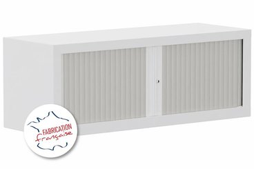 [Pas de famille] - [Pas de sous famille] - Armoire rehausse H44xL120cm coffre blanc/rideaux aluminium