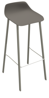 CHAISES ET TABOURETS - Tabourets - Jump Tabouret haut, structure EP87 - taupe sable mat / Coque 	PP88 taupe