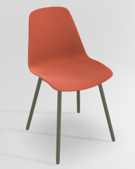 CHAISES ET TABOURETS - Pour tables standards, ht 75 cm, piétement 4 pieds - PETALE Chaise L.44xP.53.5xH.80.5cm-hauteur assise 47cm