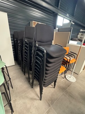DESTOCKAGE - Chaise - Siège visiteur JOKER assise et dossier tissu noir