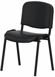 VISITEURS ET FONCTIONNELS - 4 Pieds - JOKER ECO - Chaise 4 pieds, simili cuir V noir, structure noire