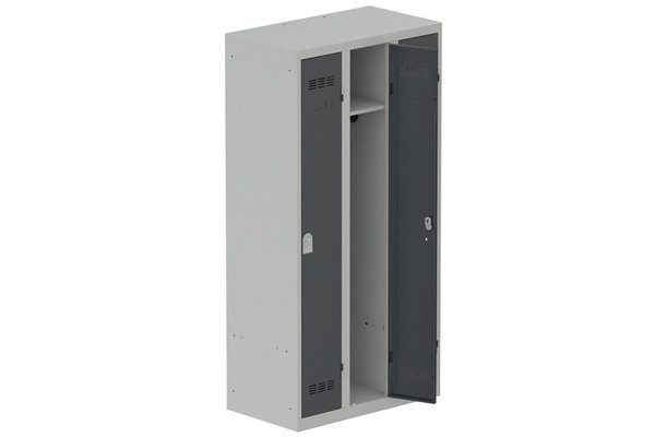 VESTIAIRES MONOBLOC CONFORT - Industrie propre - Vestiaire industrie propre 3 portes (serrure 2 clés) H180xL90xP50cm coffre gris clair/ porte(s) anthracite