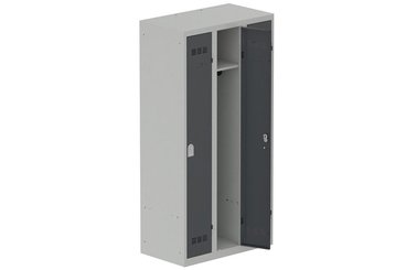 VESTIAIRES MONOBLOC CONFORT - Industrie propre - Vestiaire industrie propre 3 portes (serrure 2 clés) H180xL90xP50cm coffre gris clair/ porte(s) anthracite
