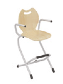 SCOLAIRE - Decouvrir - Chaise LÉNA II coque Bandana bois Blueprotech® pièt. alu époxy - H52 cm