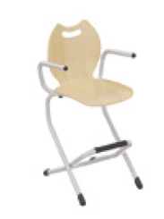 SCOLAIRE - Decouvrir - Chaise LÉNA II coque Bandana bois Blueprotech® pièt. alu époxy - H52 cm
