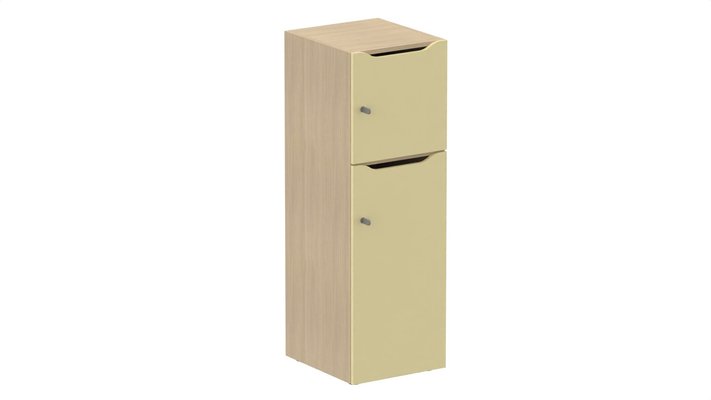 CASIERS - 2 cases - Meuble à cases H.137xL.45xP.50cm - 2 cases : 1 x H86cm (en bas) + 1 x H43cm. portes avec découpe en partie haute. serrure à clé