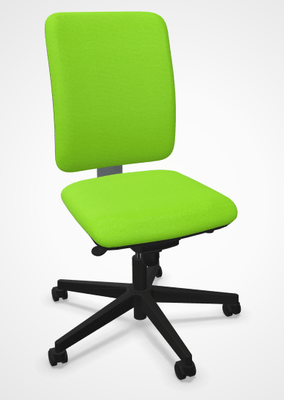 OPERATIVE - Dossier tissu - LUDO siège opérative synchrone réglable en profondeur, tissu LUCIA coloris vert pomme, structure nylon noir