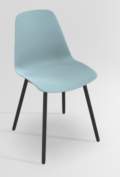 CHAISES ET TABOURETS - Pour tables standards, ht 75 cm, piétement 4 pieds - PETALE Chaise L.44xP.53.5xH.80.5cm-hauteur assise 47cm
