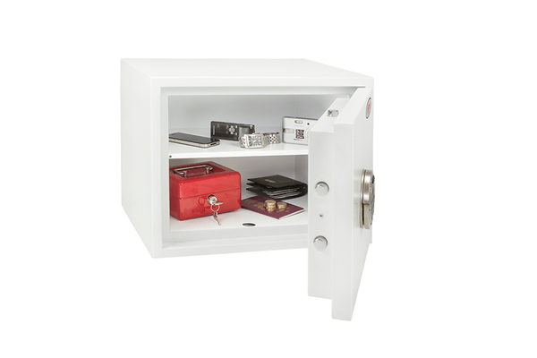 COFFRES-FORTS - Coffres de sécurité - Coffre-fort haute sécurité L.35xP.45xH.35cm, serrure électronique, 1 tablette, coloris blanc