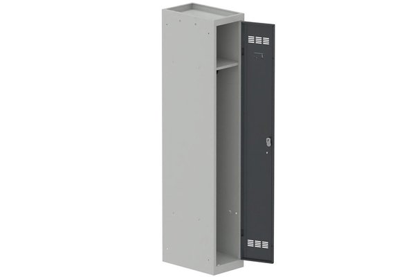 VESTIAIRES MONOBLOC CONFORT - Industrie propre - Vestiaire industrie propre 1 porte (serrure 2 clés) H180xL30xP50cm coffre gris clair/ porte(s) Anthracite