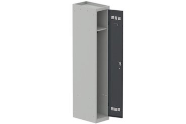 VESTIAIRES MONOBLOC CONFORT - Industrie propre - Vestiaire industrie propre 1 porte (serrure 2 clés) H180xL30xP50cm coffre gris clair/ porte(s) Anthracite