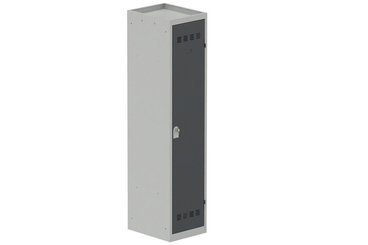 VESTIAIRES MONOBLOC CONFORT - Industrie salissante ( 2 compartiments ) - Vestiaire industrie salissante 1 porte (fermeture cadenas) H180xL40xP50cm coffre gris clair/ porte(s) anthracite