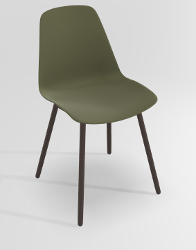 CHAISES ET TABOURETS - Pour tables standards, ht 75 cm, piétement 4 pieds - PETALE Chaise L.44xP.53.5xH.80.5cm-hauteur assise 47cm