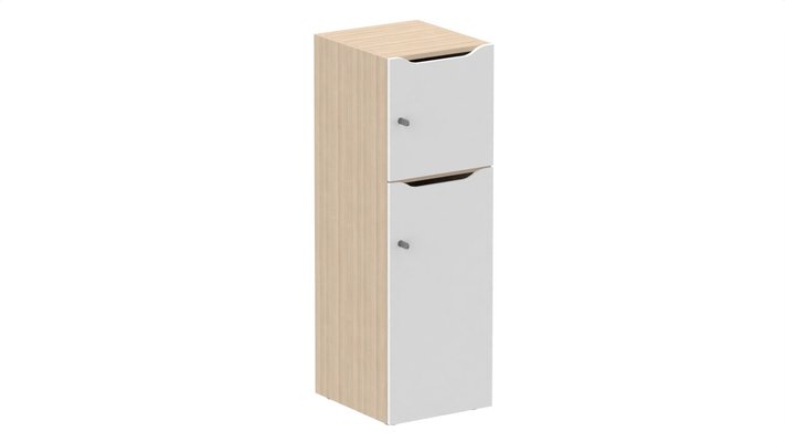 CASIERS - 2 cases - Meuble à cases H.137xL.45xP.50cm - 2 cases : 1 x H86cm (en bas) + 1 x H43cm. portes avec découpe en partie haute. serrure à clé