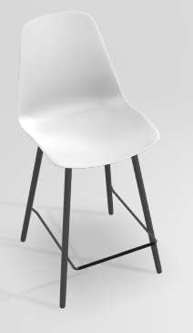 CHAISES ET TABOURETS - Pour tables hauteur 90 cm - PETALE Chaise haute L.46xP.51.5xH.101.5cm-hauteur assise 65.5cm