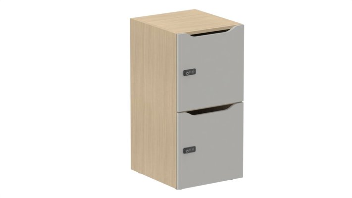 CASIERS - 2 cases - Meuble à cases H.92xL.45xP.50cm - 2 cases H43cm. portes avec découpe en partie haute. serrure à code