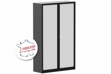 [Pas de famille] - [Pas de sous famille] - Armoire à rideaux H198xL120cm 4 tablettes