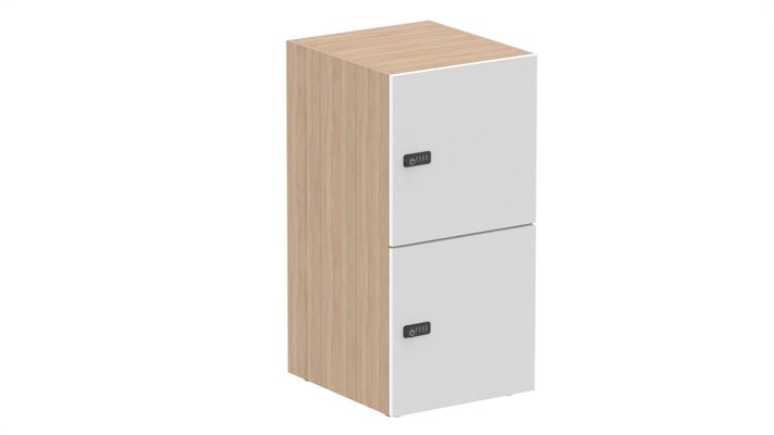 CASIERS - 2 cases - Meuble à cases H.92xL.45xP.50cm - 2 cases H43cm. portes pleine. serrure à code
