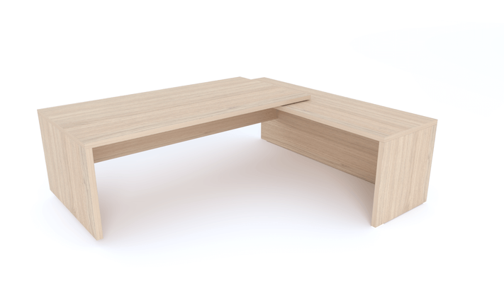 Gamme X5 - Tables de Bureau avec retour - X5- Plan Manager 200x100cm avec retour mur débordant (encombrement 230x200cm)