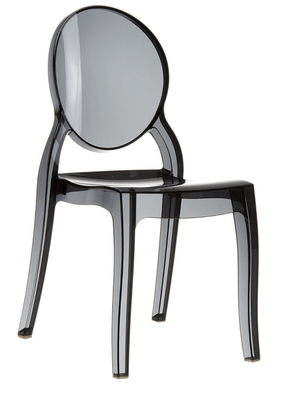 POLYPROPYLENE - CHAISES  - VERSAILLES- Chaise médaillon en polycarbonate transparent-Finition noir transparent